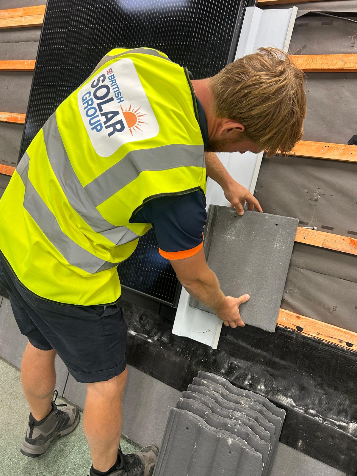 British Solar Group team member at work